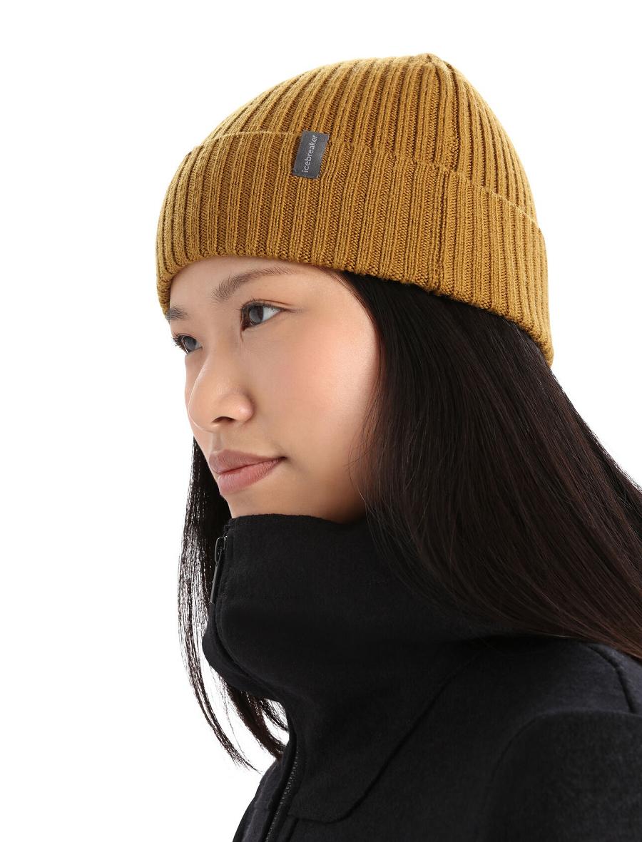 Czapki Icebreaker Unisex Merino Rixdorf Cuff Beanie Męskie Brązowe | PL 1841KORI